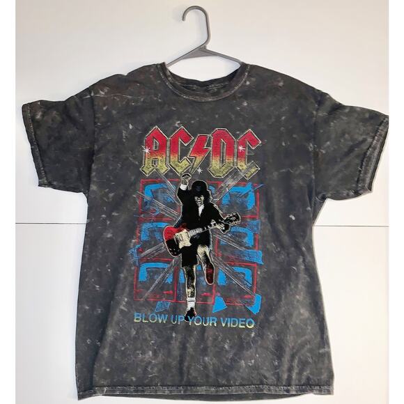 AC/DC | Shirts | Acdc Band Angus Young Tee Shirt Gray | Poshmark